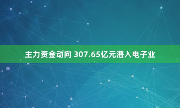 主力资金动向 307.65亿元潜入电子业